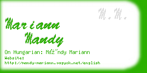 mariann mandy business card